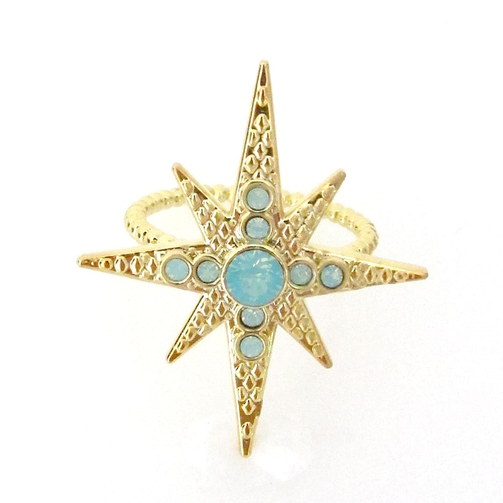 Celestial Large North Star and Moon Rings